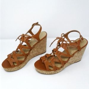 Diba London Abbey faux-leather laced wedges